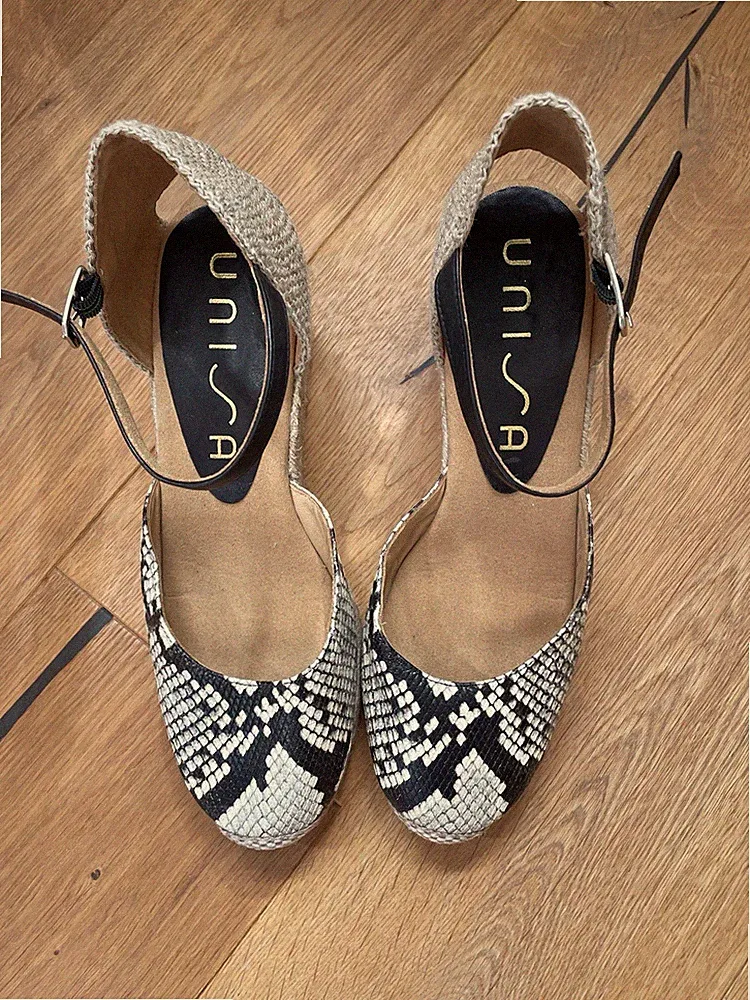 Unisa Espadrilles Wedges – Leder in Schlangenoptik | NEU | Gr. 38 | SuperLight