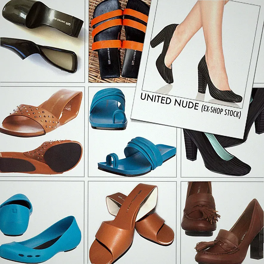 UNITED NUDE DAMENSCHUHE Neu Klassisch Stiefel Sandalen Keilabsatz Ausstellungsstück Keine Rücknahme