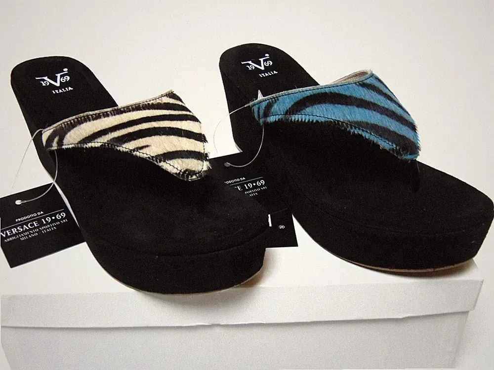 V1969 Italia Damen luxuriöse Wildleder-Plateau-Sandalen Flip Flips