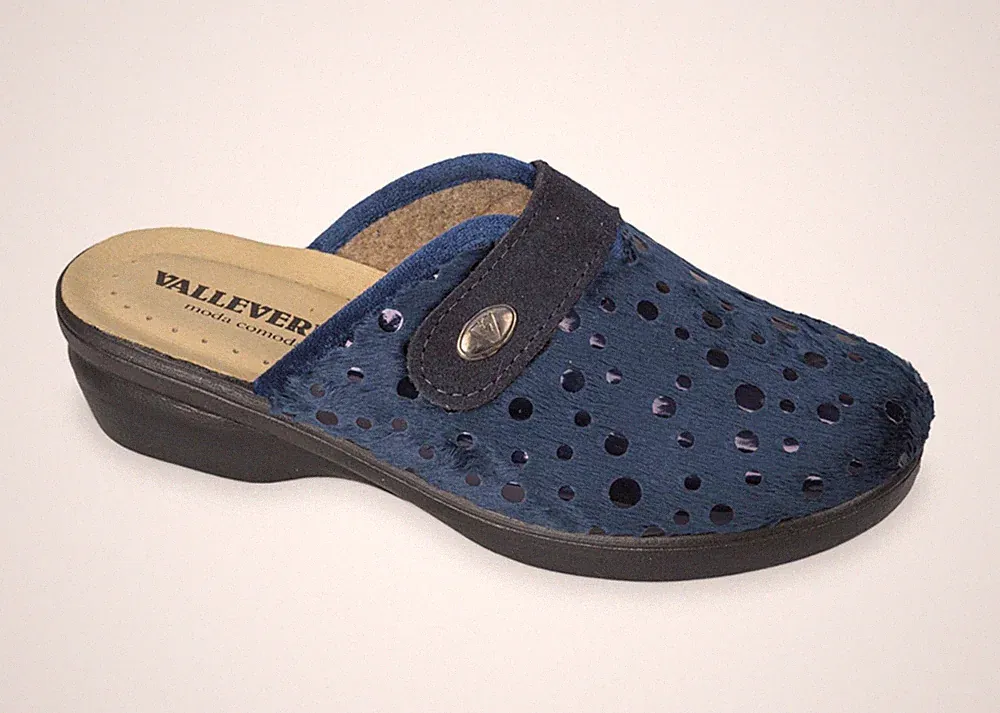 Valleverde 25236 Slipper Riss blau Keilabsatz 4,5 cm Made in Italy