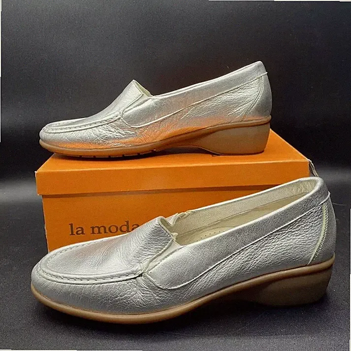 VALLEVERDE DAMEN HALBSCHUHE SILBER