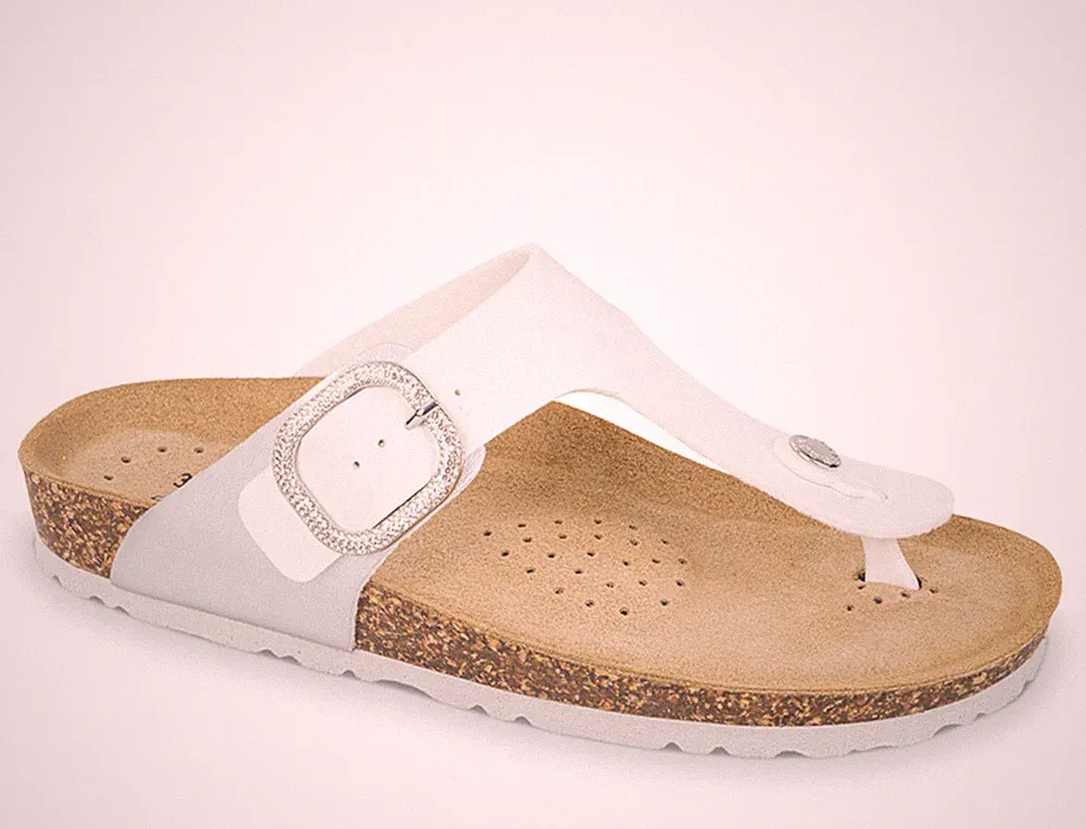 Valleverde Soft VG230TS Sandalen Zehentrenner Kunstleder weiß