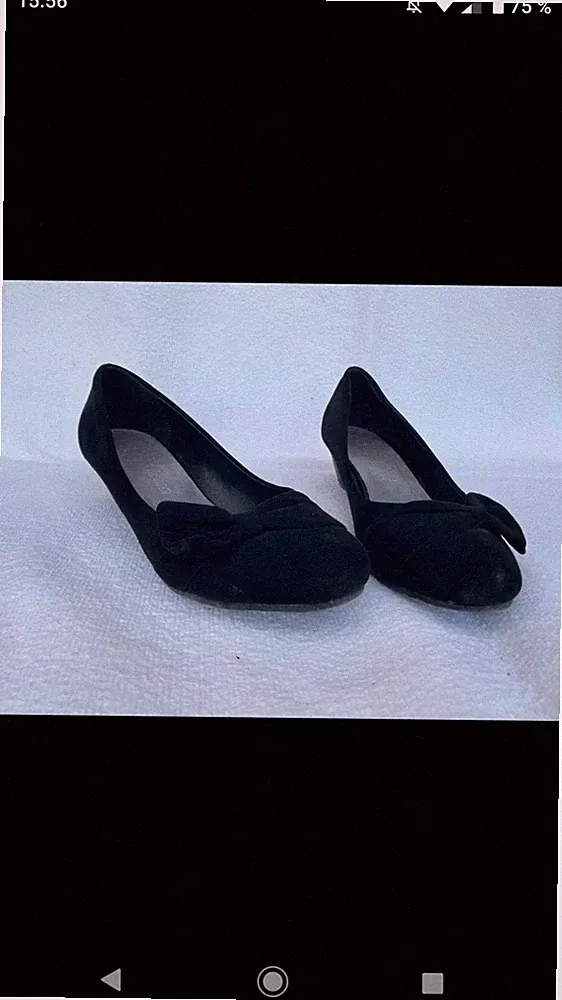 Via Donna 🖤 4 cm Keilabsatz schwarze Pumps/Ballerinas Gr. 40 mit Sitenschleife