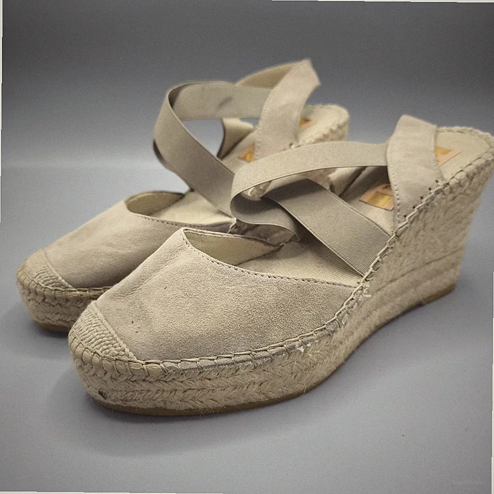 Vidorreta Gr 39 Damen Sandalen Sandaletten Pumps Riemchen Keilabsatz Sehr Gut206