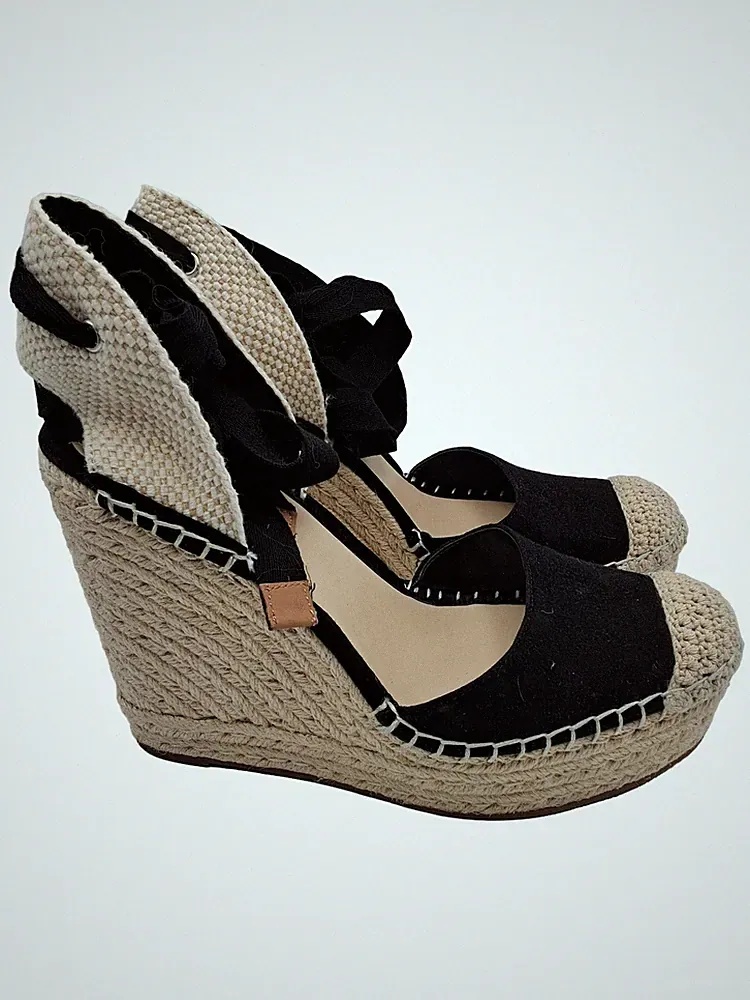 Vince Camuto Espadrilles Wedge Damen Keilabsatz Textil Schwarz Gr. 37