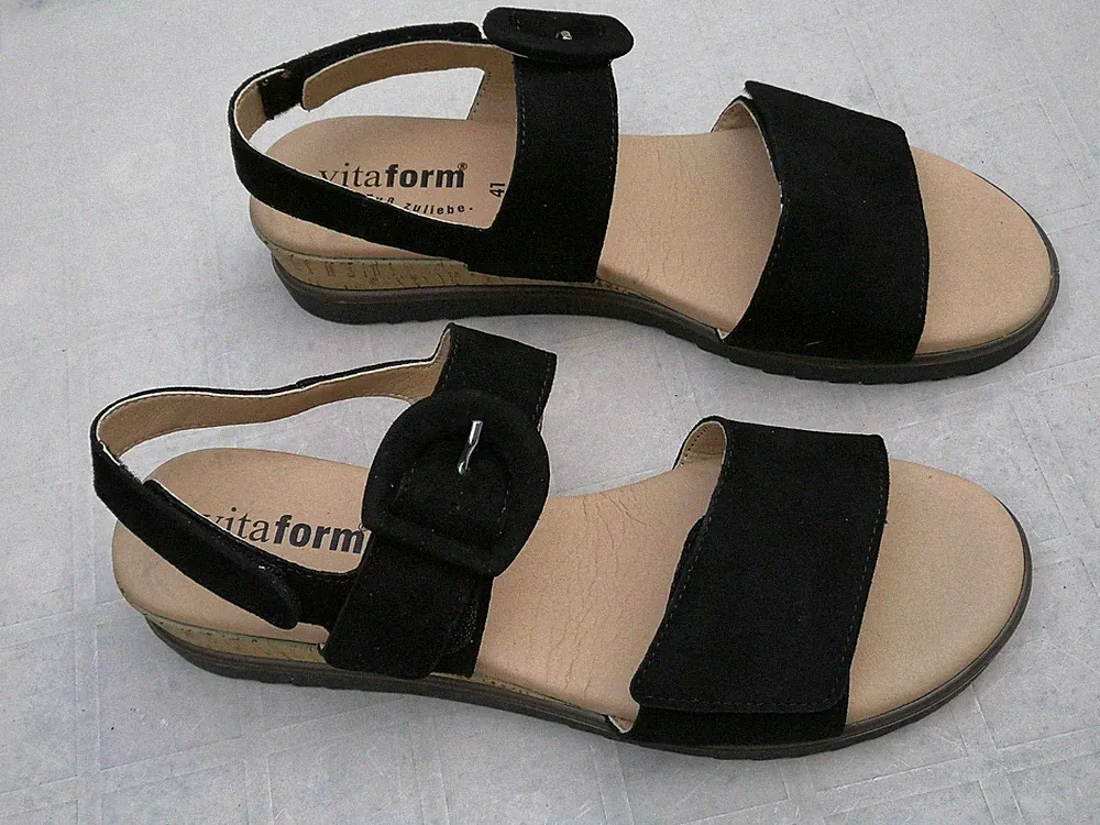 Vitaform Sandalen ,Leder, schwarz, Gr.41,Weite H,NEU in OVP