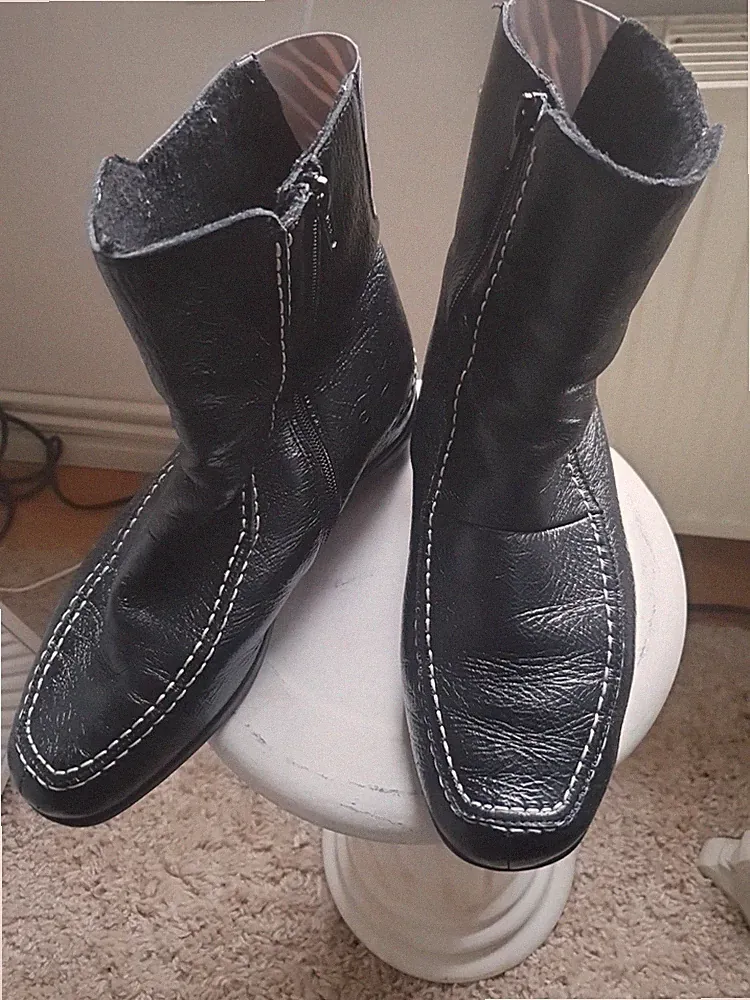 VITAFORM Schöne Comfort Hirschleder Lack Stiefeletten schwarz Gr.41 NP 180 €