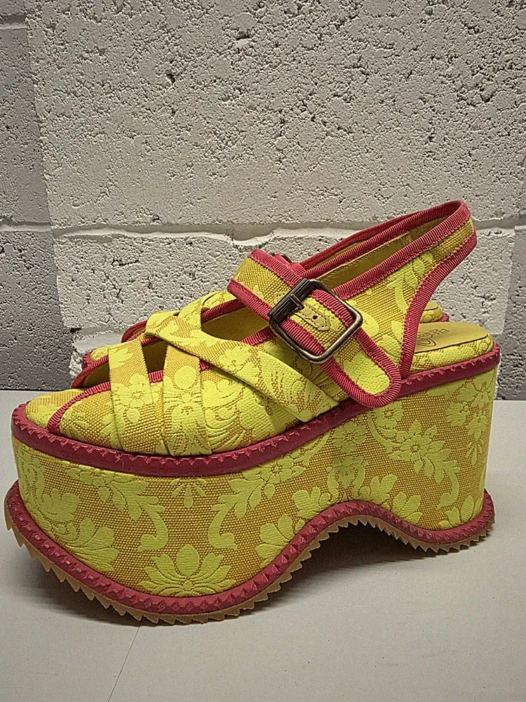 Vivienne Westwood Plateau Sandalen Northern Sole Stoff Uk4 Eu37