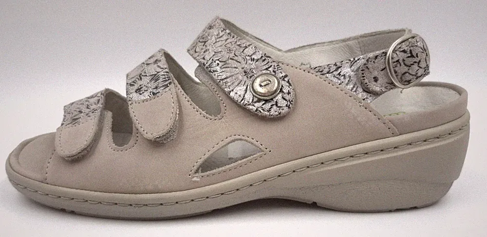 Waldläufer KIANA Grau Gr. 37,5 Damen Leder Sandalen UVP: 110,00€ (5997)