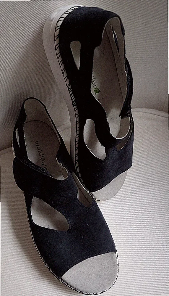 Waldläufer – Sandalen, bequem, dunkelblau, Gr. 39, Weite H