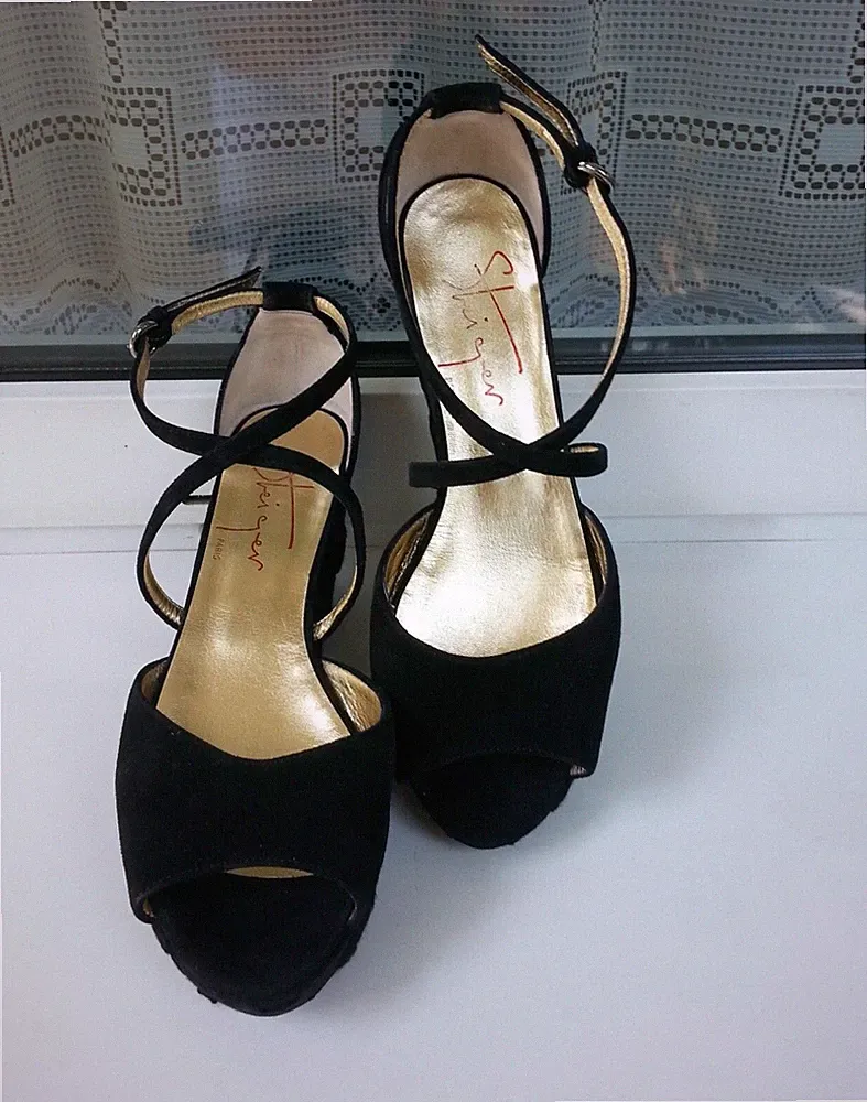 WALTER STEIGER Plateau-Sandaletten (Wedges), Gr.37, schwarz, neu