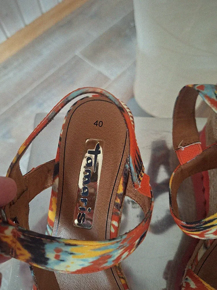 Wedges Keilabsatz 40 Tamaris Corall Orange Sommer Strand Farben