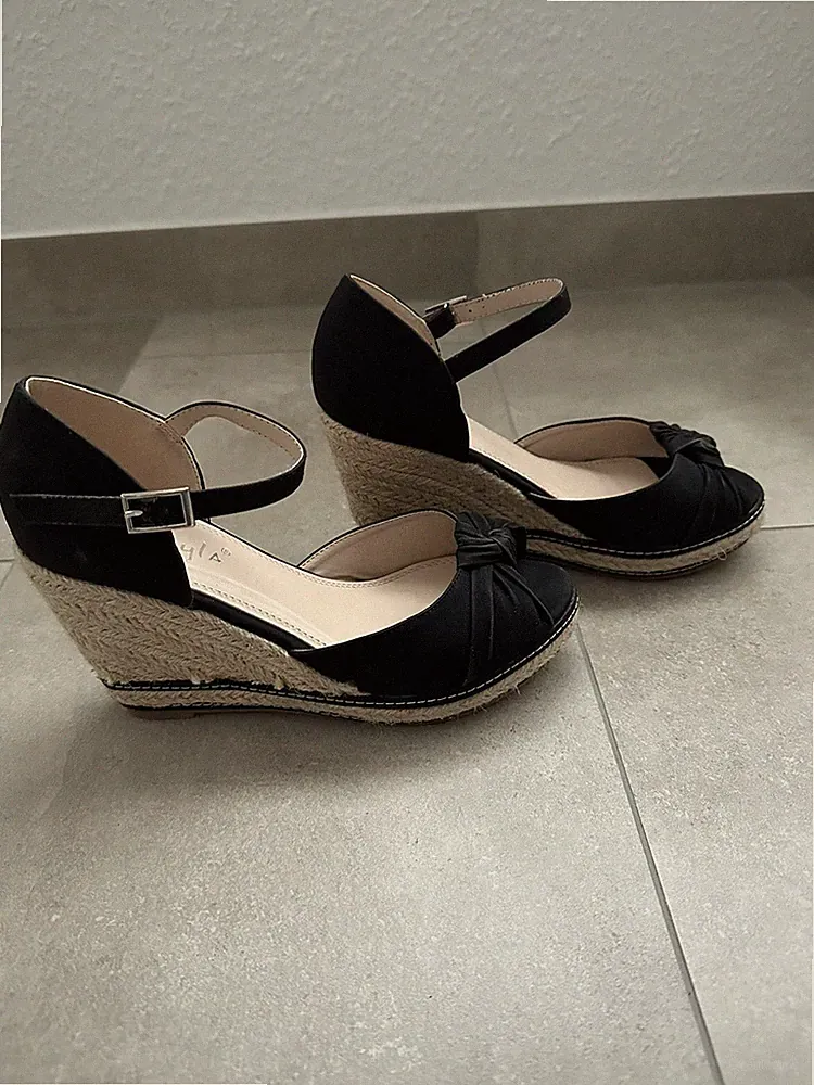 Wedges/ Keilsandaletten / Sandalen mit Keilabsatz dunkelblau
