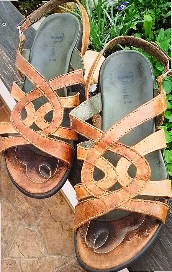 WEITER REDUZIERT!!! Think! Damen Sandalen Leder braun 41
