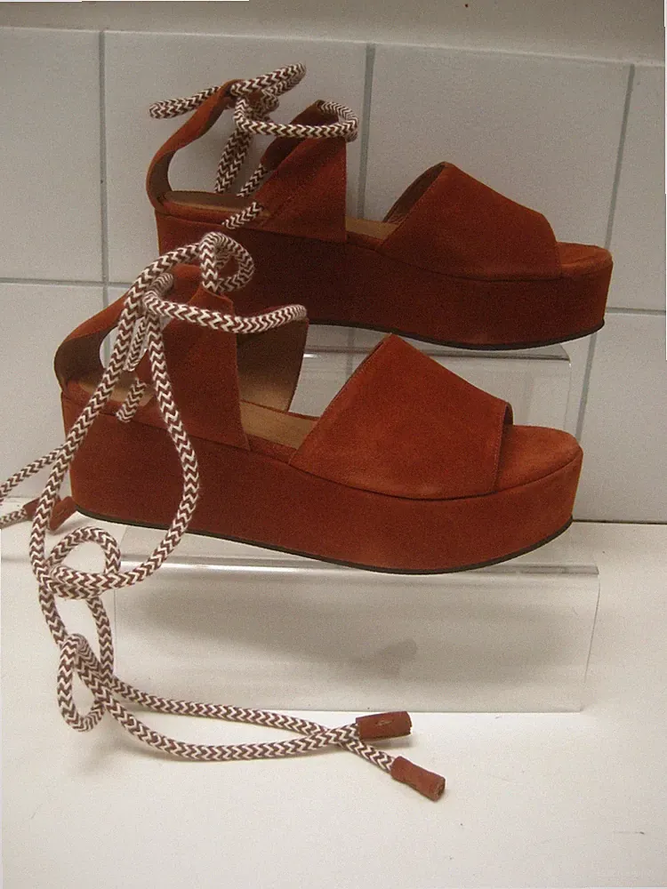 WHISTLES KEILSANDALETTEN 5 38 Molino Rope Burnt Orange Wildleder Plateau Absatz UVP169€