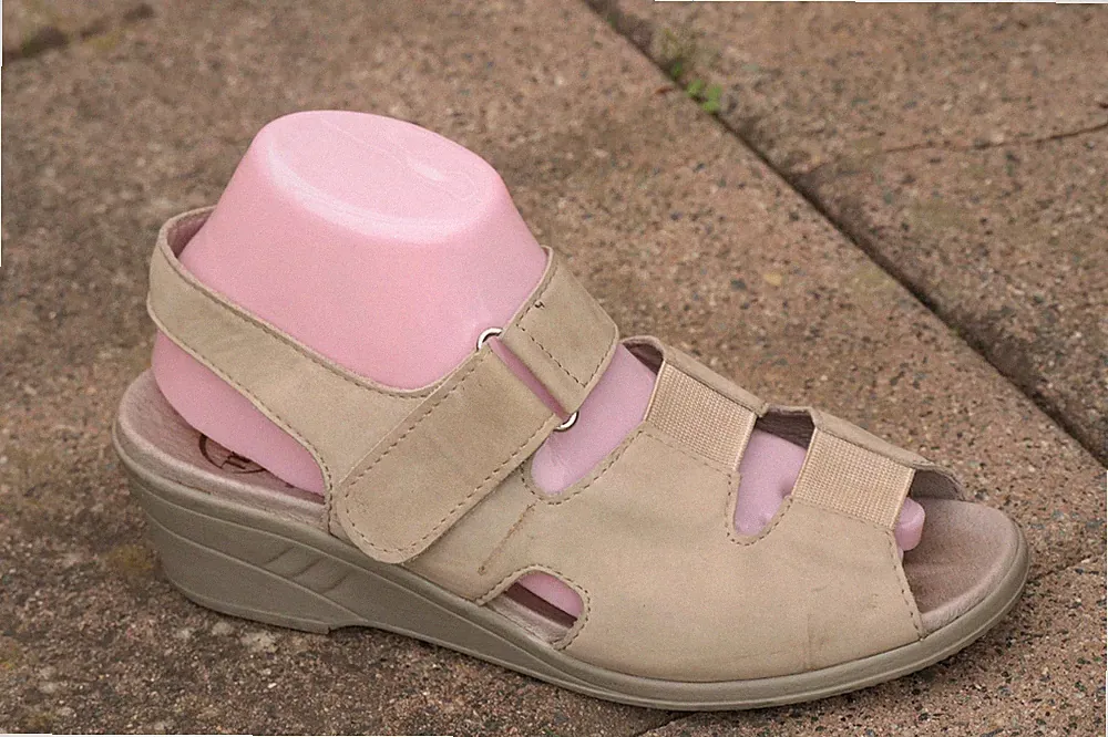 Wörishofer Meisi Damen Sandalen Gr. 6½ G Leder Beige Keilabsatz 5 cm 👡 Gr. 40