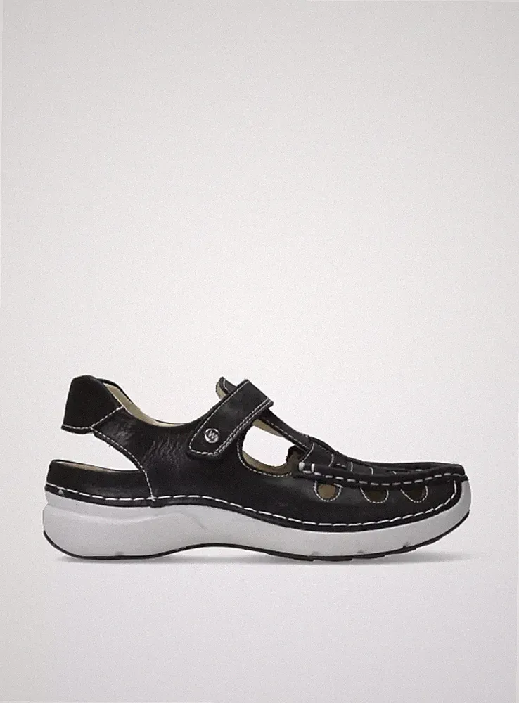 Wolky Rolling Sun Oxford Schuhe Sandalen schwarz Leder Einlagen 0720435-070