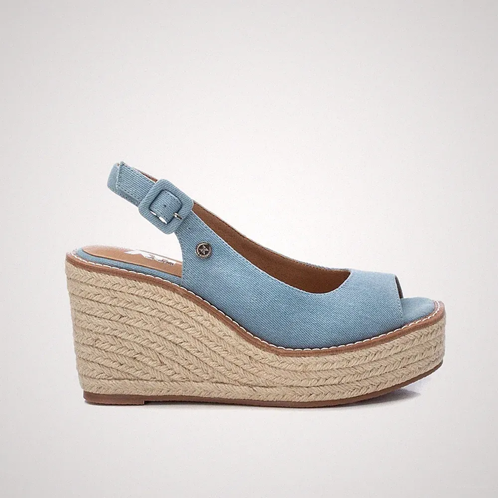 XTI Damen Sandalen Espadrilles Aus Jute Mit Hohem Plateau Vegan Shoes