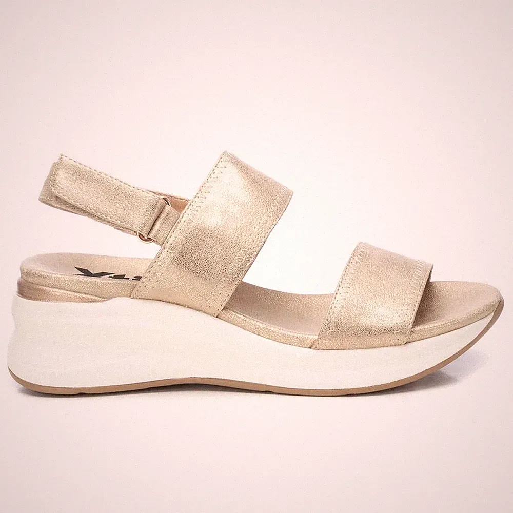 XTI Damen Sportliche Keilabsatz Sandalen Gummi Bequem Vegan143723