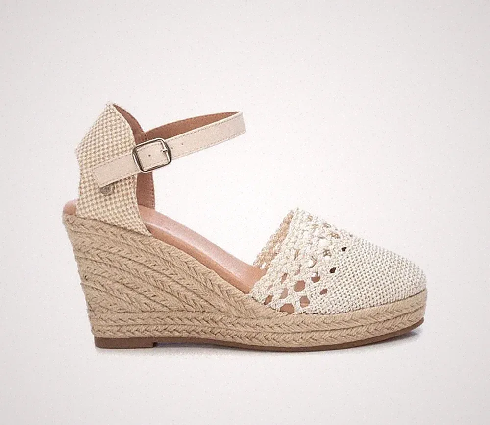Xti Damenschuhe Wedges Hoch IN Strick Espadrillas für Sommer Sandalen