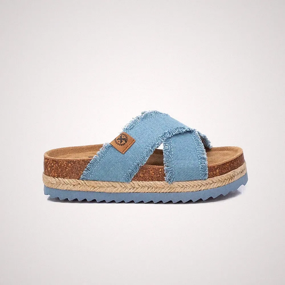 XTI Sandalen Für Mädchen Aus Canvas Pantoffeln Mit Keilabsatz Vegane Schuhe
