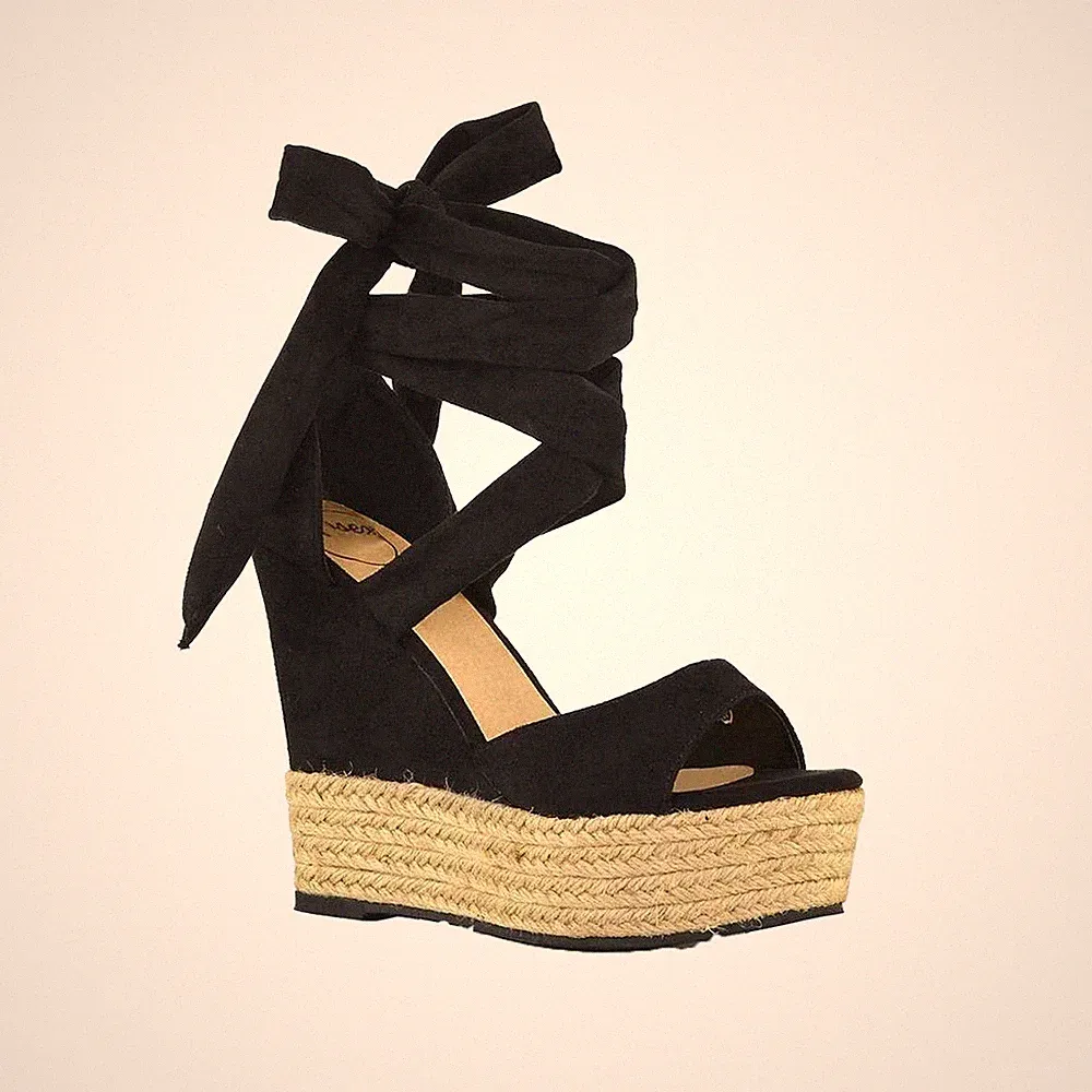 XY London - Damen Sandalen mit Keilabsatz "Sansa", Plattform-Absatz (XY329)