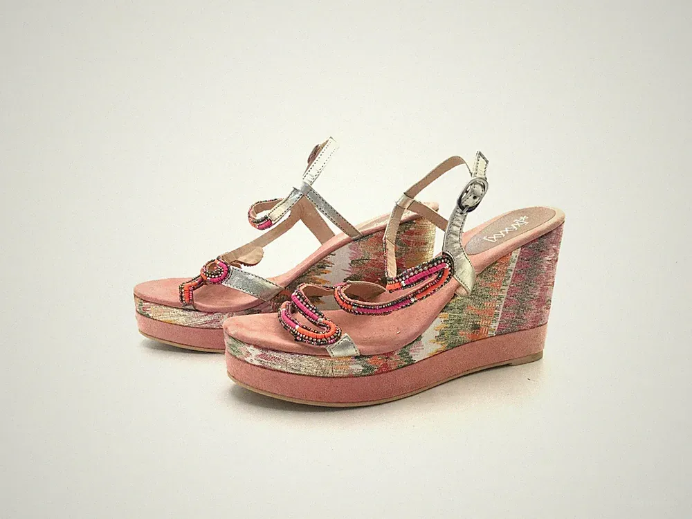 XYXYX* Damen Sandale Sandalette Pantolette Rosa Gr. 41 (UK 7)