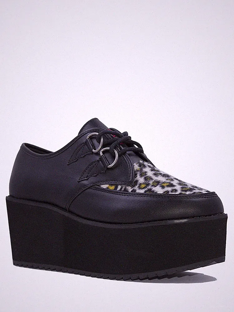 YRU Strange Cult Cvlt Bela Leopard Punk Emo Goth Rocker Plattform Schuhe Absatz