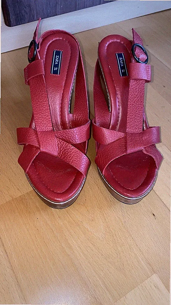 Zara Plateau Wedges Sandalen Schuhe * 37 * WNeu