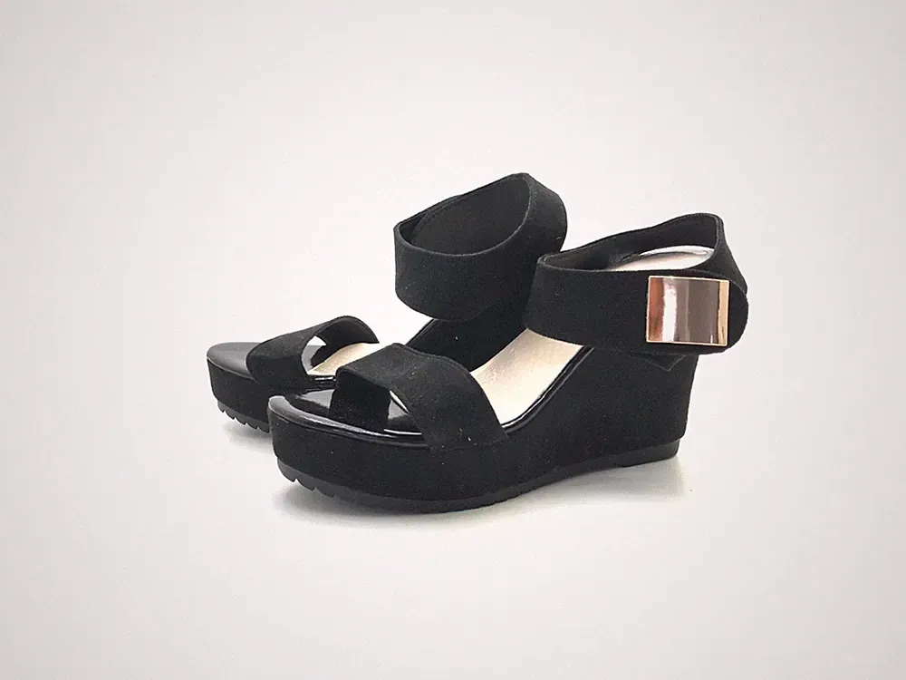 Zoro Damen Sandale Sandalette Pantolette Schwarz Gr. 37 (UK 4)